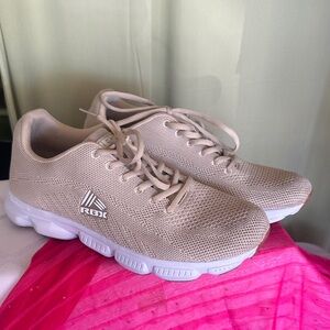 RBX Women's Light Beige Knit Athletic Sneakers